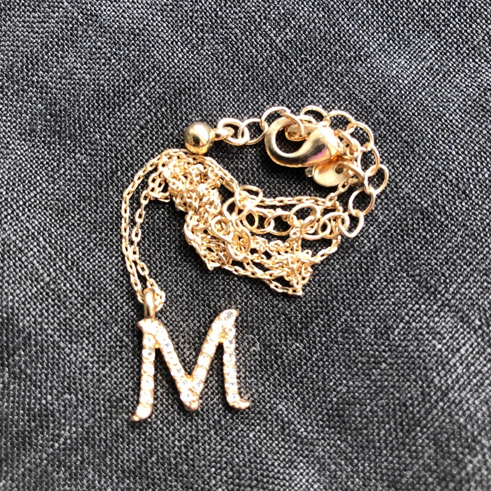 NWOT letter M golden pendant